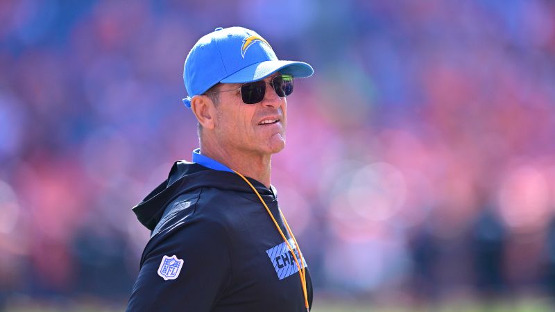 Jim Harbaugh: LA Chargers head coach will wear a heart monitor for two weeks after leaving Sunday's game with 'atrial flutter'